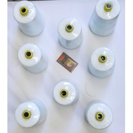 10 Pack Organ Needles DNx1# 25 White Sewing Thread Cones for Portable Single Thread Chainstitch Bag Closer Machine - Set of 8 Heavy-Duty 8oz Spools