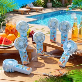 Tuanse 24 Pcs Pool Party Fans Bulk Mini Portable Handheld Personal Battery Powerful Small Pocket Fan for Summer Party Favors Decors Gifts 24 Guests