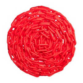 US Weight (Made in USA) 2" x 100' Red Plastic Safety Chain ft. SunShield UV Resistant Technology