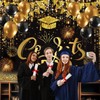 10x8ft Graduation Backdrop 2026 Congrats Grad Banner Black and Gold