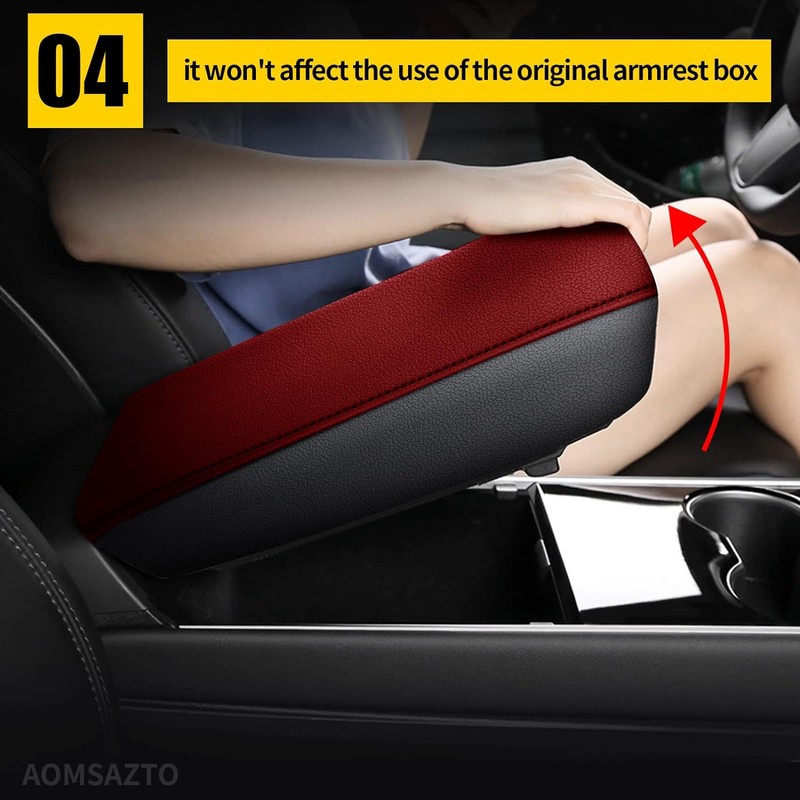 AOMSAZTO Armrest for 2013-2018 Nissan Altima Red