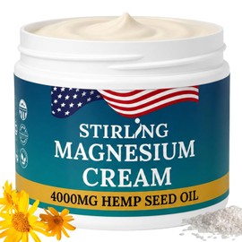STIRLING Magnesium Cream - 4000mg Hemp Seed Oil, Magnesium, Arnica - Supports Joint Mobility, Muscle Comfort & Back Function - Made in USA with Premium Ingredients
