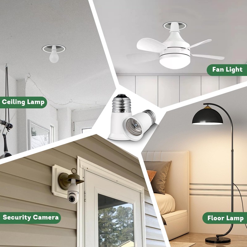 Light Socket Extender,E26 to E26 Medium Screw Bulb Socket Extension