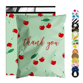 Jowlroel Thank You Poly Mailer 12x15.5 Inch 50 Pcs, Waterproof and Tear-Resistant Shipping Bags for Clothing, Strong Mailing Bags with Self-Seal, Cute Packaging Bags for Small Business - Cherry