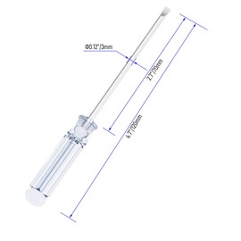 FOCMKEAS 2PCS Mini Slotted Screwdriver, 3mm Flat Head for Watch Eyeglasses Electronics Toy Repair, Non-magnetic, 4.72"(120mm) Total Length (Clear Handle)