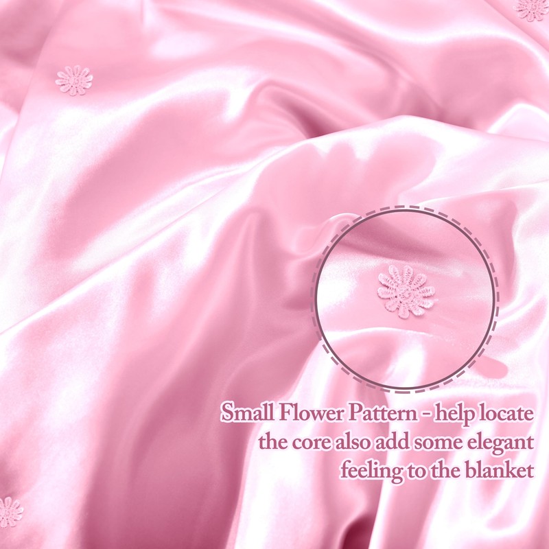 MILVOWOC Blush Pink Satin Throw Blanket - 60 x 80