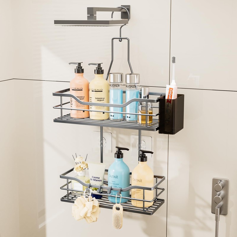 HapiRm Shower Caddy Hanging Organiser - 2 Tier Shower Organiser