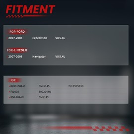 TSSLIIN Fuel Injectors for-Lincoln Navigator 2007 2008 V8 5.4L, For-Ford Expedition 2007 2008, Inyectores OE Replacement 0280158140 FJ1008 8002044N, CM5145, 8PCS