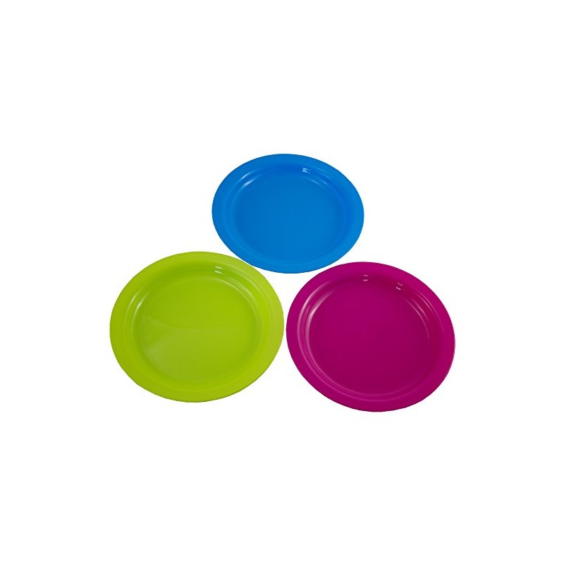 Pack of 15 Solid Plastic Plates – Assorted Colours