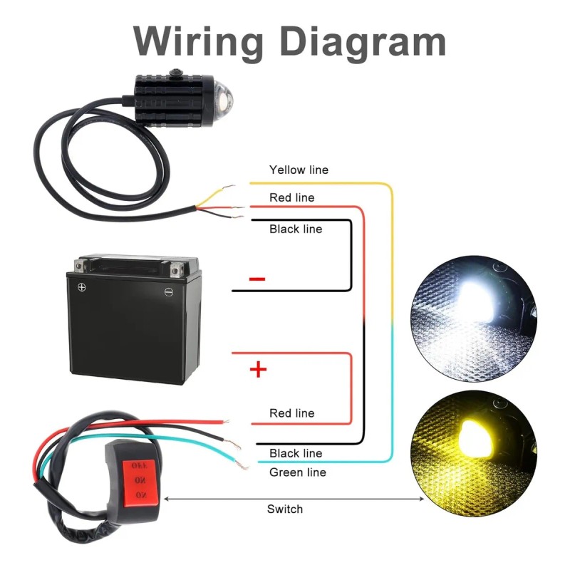 4pcs Faros Auxiliares Luces Led Para Motos Auto Doble Color