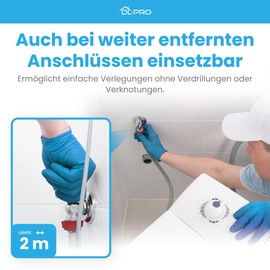 DL-pro Universal Inlet Hose 2 m 3/4 Inch Aquastop Hose Straight/Angled Safety Hose for Washing Machine Dishwasher Dishwasher 90°C 10 Bar