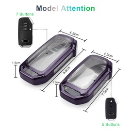 GAFAT Ki-a EV6/Sportage NQ5 QL/Ceed XCeed/NIRO/Sorento/Soul/Stinger/Rio 2018-2024 2025 Key Case Protective Cover, Car Remote Controls TPU Silica Gel [5 Buttons] (Purple)