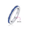 Cubic Zirconia Blue Stackable CZ Channel Set Eternity Band Ring