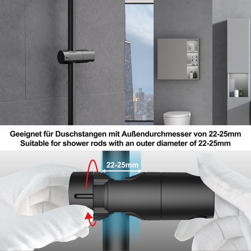 JOHO Hand Shower Holder Adjustable Shower Holder for Shower Columns