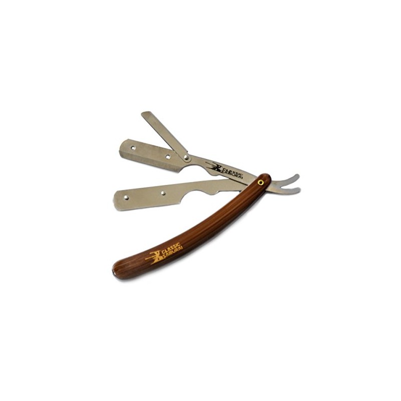 Stainless Steel Professional Barber Straight Edge Razor with 100 Count