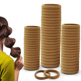 Pack of 50 Women's Hair Bands, Premium Rubber Bands, Hair Bands, Without Metal, Soft Elastic Hair Bobbles for Men, Women, Girls, Seamless Hair Bands, Ponytail for Thick Hair (Brown)