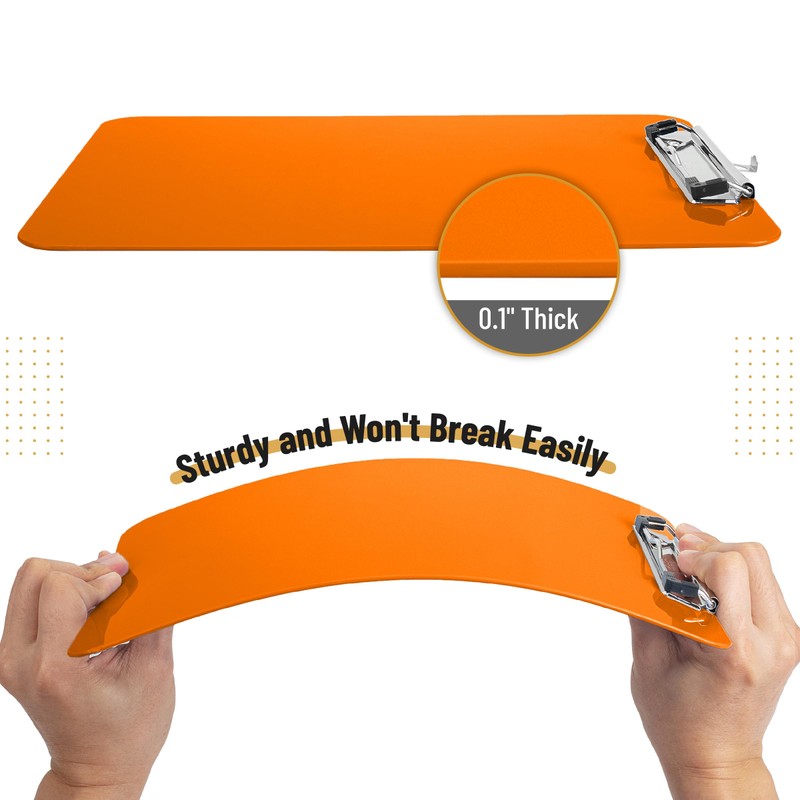 Mr. Pen- Plastic Clipboard, 12.5" x 9", 2 Pack, Orange