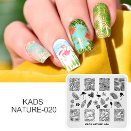 KADS Nail Stamping Plate Flamingo Template Image Design Plates for Nail Art Decoration and DIY Nail Art (NA020)