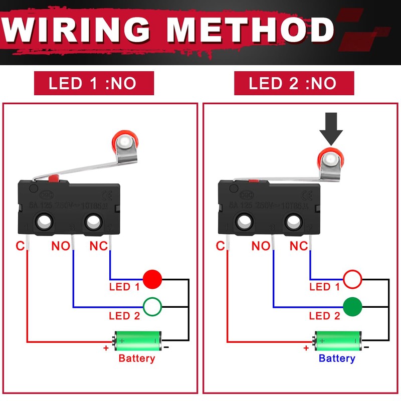 MKBKLLJY 12 pcs Mini Micro Limit Switch AC 5A 125V