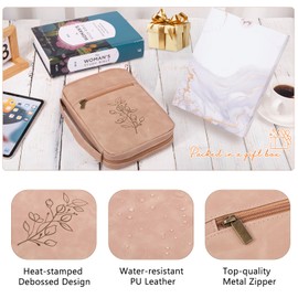 PU Leather Bible Cover - Debossed Bible Case - Carrier - Gift Box with Pocket