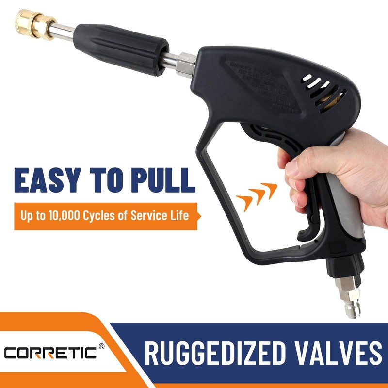 Short Pressure Washer Gun with Swivel,5000 PSI Max, 3/8" Plug