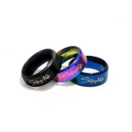 Finifana 3 Colors Stray Kzoo Ring Necklace Set, Skz Ring Necklace Merch Stainless Steel Jewelry for Stay