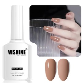 Vishine Light Mocha Gel Nail Polish, 1 Pcs 16ml Soak-Off UV LED Gel Polish for DIY Nail Art & Home Manicure, Shade L333 Light Mocha