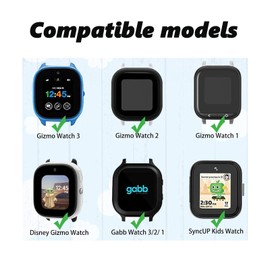 LIANCGJUE Waterproof Sport Compatible with Gizmo Watch Band, 20mm Soft Silicone Breathable for Gizmo Watch 3 2 1/Gabb Watch 3 2 1/Syncup 3 2 1 Smartwatch (Green/Red)