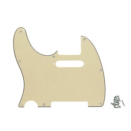 ROZILO Left Handed 8 Hole Guitar Tele Pickguard Fit USA/Mexican Standard Telecaster Pickguard Aged White
