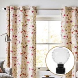 Veemoon Curtain Pole Ends Finials Heavy Duty CurtainRod Decorative Modern Curtain Finials for Home Black