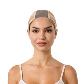CorkHead Built in silicone Wig Cap with Grip Band for Keeping Wigs in Place, More Full Cap-wide Transparent Lace for Lace Front Wigs .(Nude, M)