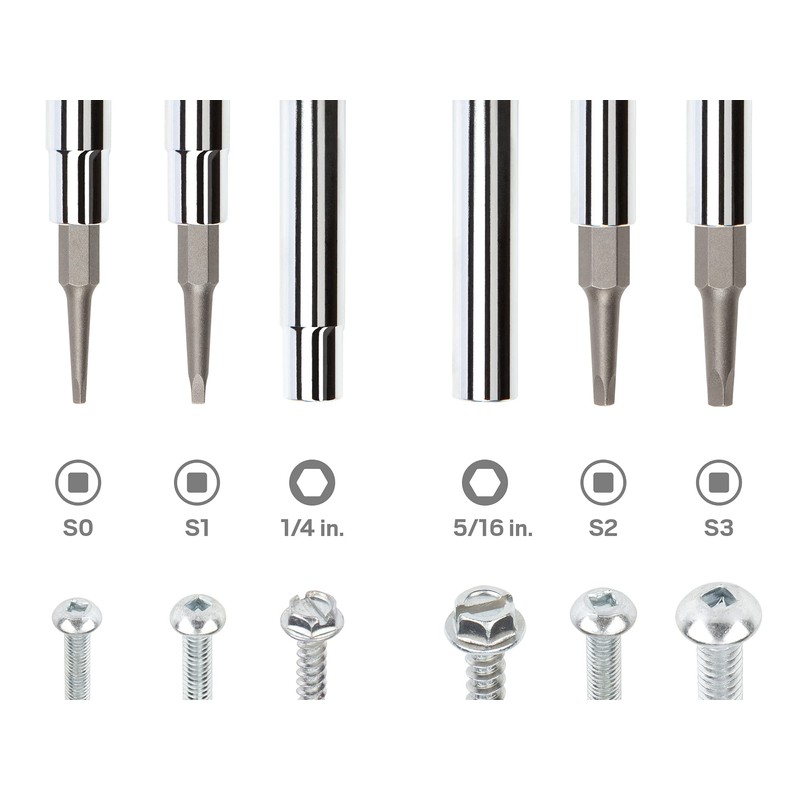 TEKTON 6-in-1 Square Driver (S0 x S1, S2 x S3,