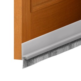 uxcell Door Sweep for Bottom of Door, 1.2" x 40" Door Draft Stopper with Brush Weather Stripping with Self Adhesive for Exterior & Interior Doors Blocker Dust Cold Heat Noise, Brown