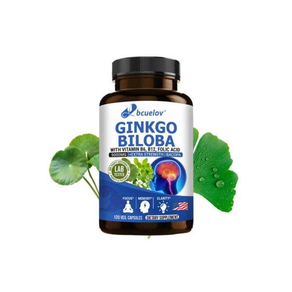 Bcuelov Organic Ginkgo Biloba 100Mg - Enhances Nervous System Health