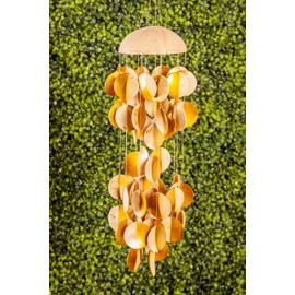 Deco 79 33113 Windchime, 5" W x 17" H, Cream White, Gold