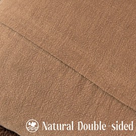 ROMANDECO Boho Decorative Throw Pillow Covers with Fringe for Couch, Living Room, Bed Set of 2, 18x18 Inches, Pale Brown