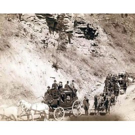 Photo of Mountains near Deadwood, SD April 26, 1889 Stage Coaches 8.5x11
