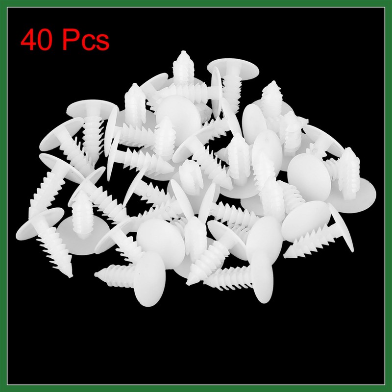 Motoforti 40pcs 4.5mm Hole Dia Plastic Bolt Rivets Fasteners Clip