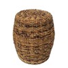 D-ART COLLECTION Banana Leaf Drum Table Handmade Accent Table