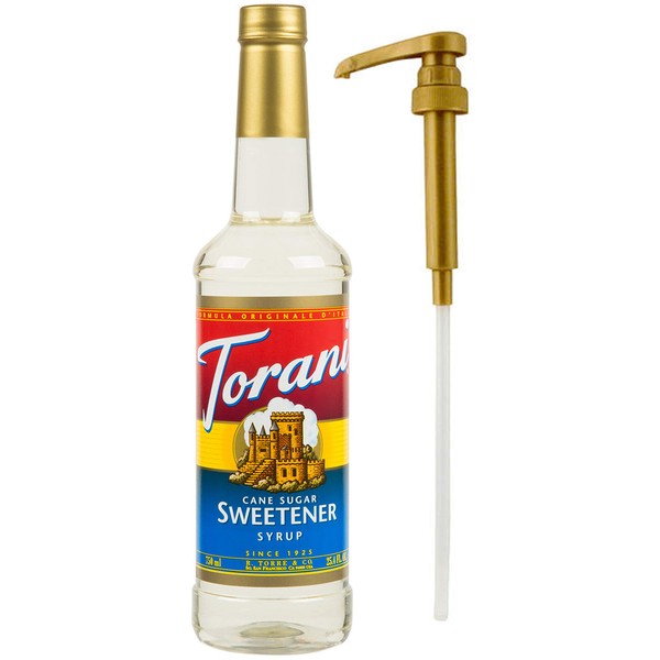 Torani Cane Sugar Sweetener Syrup, 25.4 oz Plus One Syrup