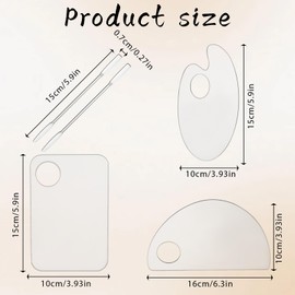 BOHUIZ Cosmetic Mixing Palette, Make Up Mixing Palette, Clear Acrylic Make Up Palette with Spatula, Cosmetic Mixing Tools for Foundation, Nail Art, Pack of 3