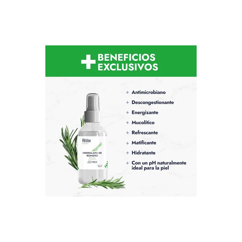 Tonico Natural De Romero Facial Hidrolato Balanceador De Ph