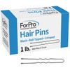 ForPro Hair Pins, Black, Ball-Tipped, Crimped, Non-Damaging, 2” L, 1