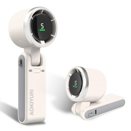 AOKIYURI Foldable Handheld Fan | 5-Speed Turbo Blast | 20-Hour Runtime | Type-C Fast Charging | 3-in-1 Portable Design - Perfect for Travel, Camping, Office & Gifts