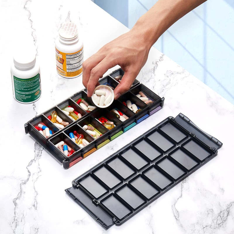 Extra Large Pill Organizer 2 Times a Day, FGcase Easy