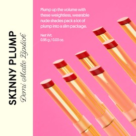 Winky Lux Skinny Plump Demi Matte Lipstick - Light Neutral Pink Lip, Natural Plump Lipstick, Weightless Long Lasting Soft Matte Lip Crayon, Infused with Hyaluronic Acid & Plum Oil, First Crush