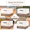 Fire Pit Cover Square, Outdoor Heavy Duty Durable 600D Tear-Resistant