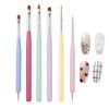 Nail Brushes, Set of 6, Ultra Fine Liner, Flat Brush,