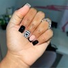 Kabwea Artificial Nails Set 24 Pieces, Black and White French