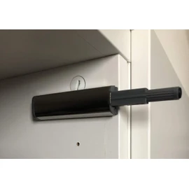 NELI Set of 3 Pressure Door Openers for Cabinet Doors and Drawers – Push to Open – with Magnet – Also Suitable for Kitchen Furniture "Metod", Silver, 7.8 cm x 2 cm x 1.1 cm